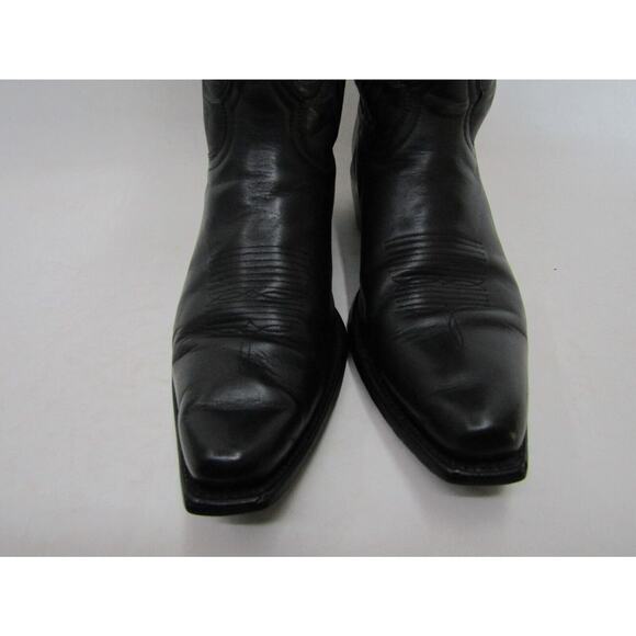 Young Guns Mens Size 8.5 EE Black Leather Cowboy Western Boots - Picture 6 of 11